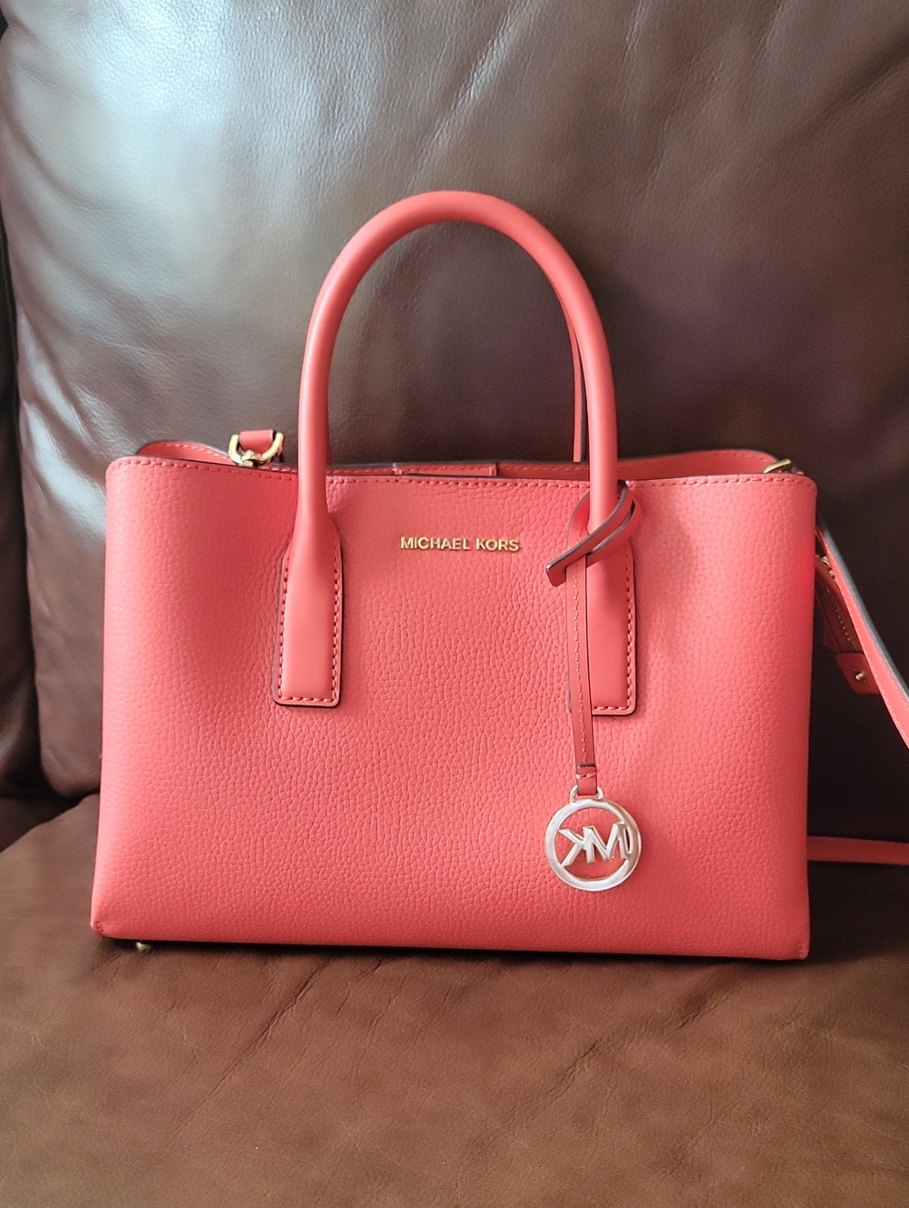 Michael Kors Ruthie Small Leather Satchel-Spiced Coral🪸🪸🪸🪸